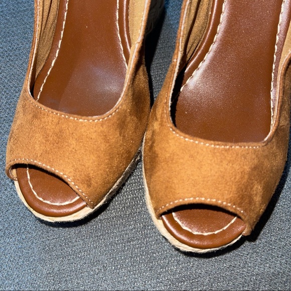 Trash Women's Brown Leather Open Toe Heels Shoes 7 1/2 - Picture 3 of 7